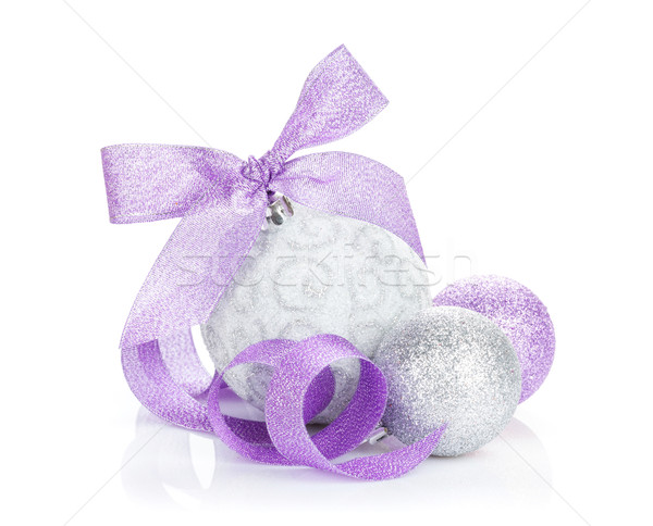 Noël pourpre ruban isolé blanche heureux [[stock_photo]] © karandaev