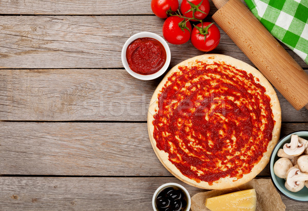 Pizza cooking ingredients Stock photo © karandaev