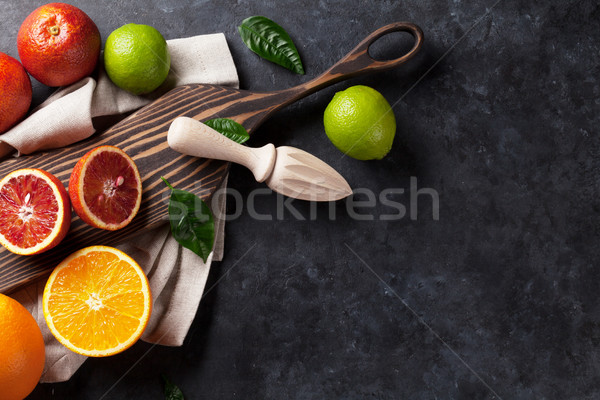 Fresh ripe citruses. Lemons, limes and oranges Stock photo © karandaev