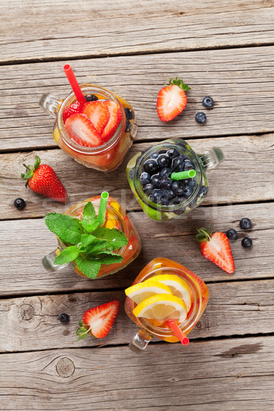 Stock photo: Fresh lemonade with summer fruits and berries