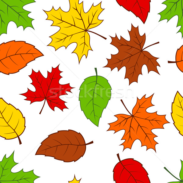 Seamless autumn leaves pattern Stock photo © karandaev