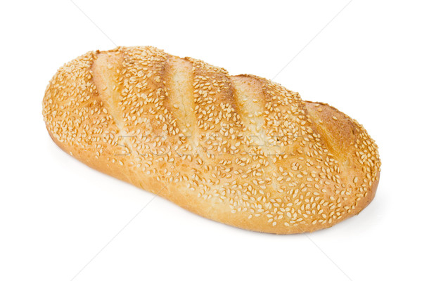 Pieczywo białe sezam odizolowany biały chleba obiedzie Zdjęcia stock © karandaev
