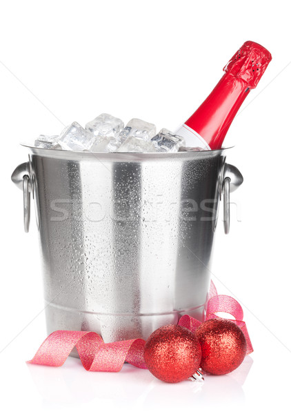 Champagne bouteille glace seau Noël [[stock_photo]] © karandaev