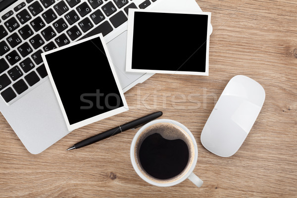 Azonnali fotó keret iroda asztal felülnézet Stock fotó © karandaev