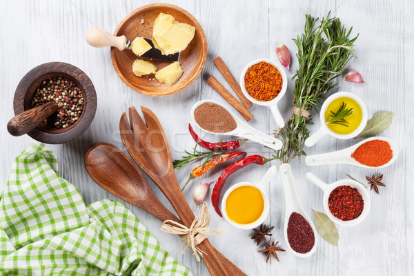 Herbs, condiments and spices Stock photo © karandaev