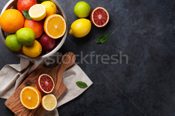Fresh ripe citruses. Lemons, limes and oranges Stock photo © karandaev
