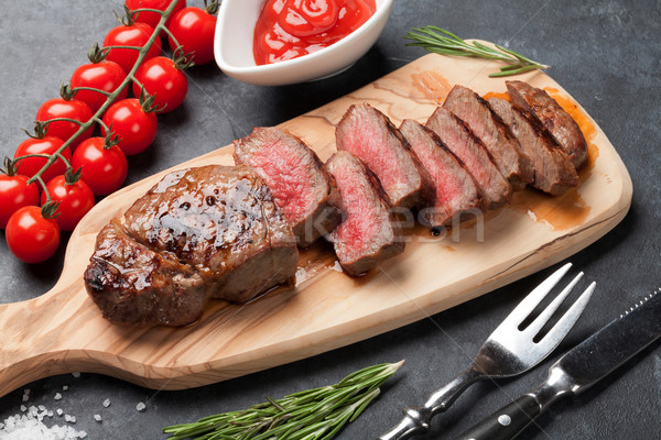 Grilled sliced beef steak Stock photo © karandaev