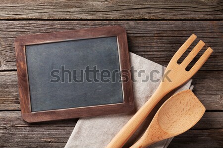 Blackboard and cooking utensils Stock photo © karandaev