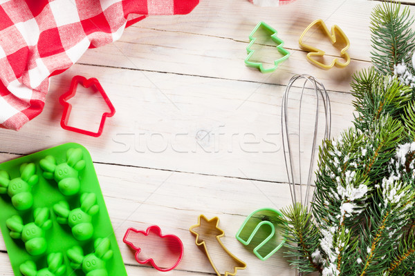 Cooking utensils and christmas tree Stock photo © karandaev