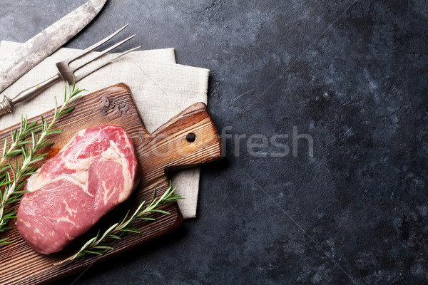 Stockfoto: Ruw · biefstuk · koken · ingrediënten · vlees · stuk