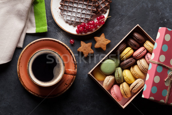 Coffee and macaroons Stock photo © karandaev