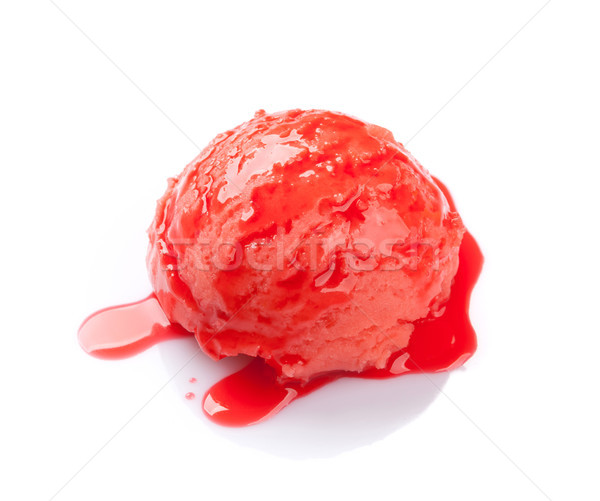 [[stock_photo]]: Crème · glacée · évider · confiture · isolé · blanche · fruits