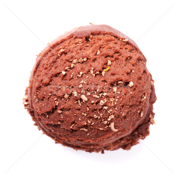 Csokoládé fagylalt merítőkanál izolált fehér nyár Stock fotó © karandaev