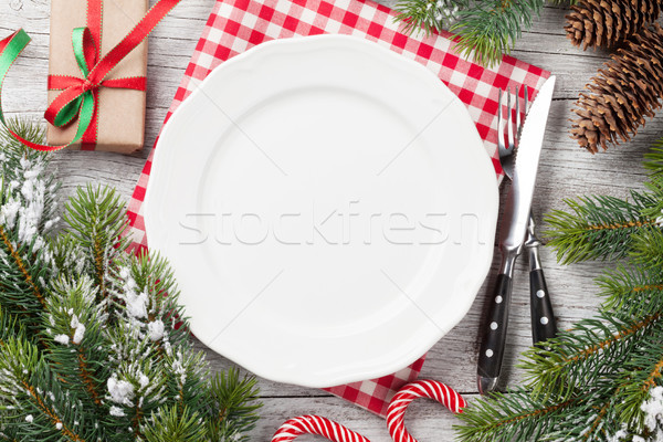 クリスマス ディナーテーブル ギフトボックス 先頭 表示 ストックフォト © karandaev