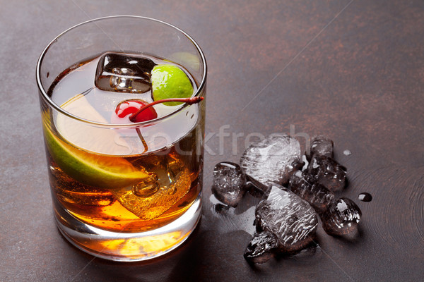 Stock photo: Cuba libre cocktail glass