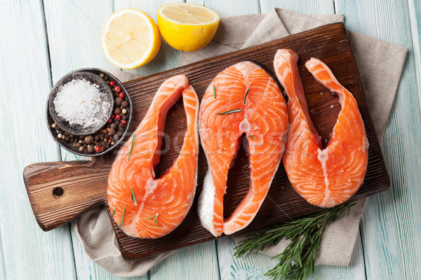 生 鮭 魚 フィレット スパイス 料理 ストックフォト © karandaev