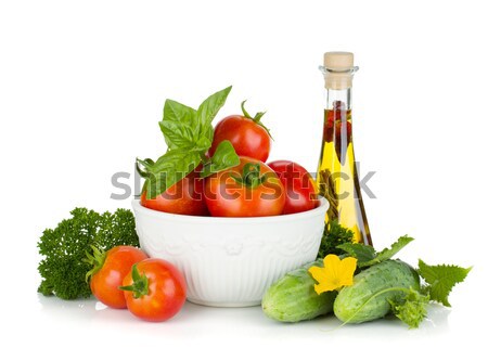 Fresh bell peppers, herbs and condiments Stock photo © karandaev