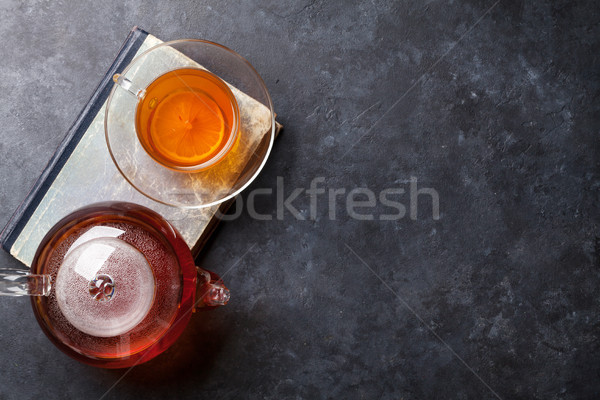 Tea cup and teapot Stock photo © karandaev