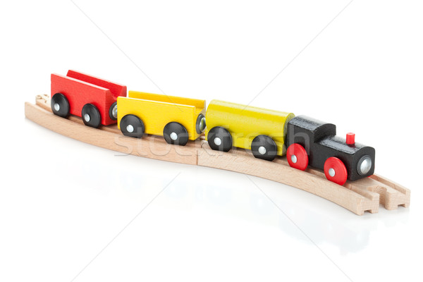 Сток-фото: деревянная · игрушка · поезд · изолированный · белый · ребенка · образование