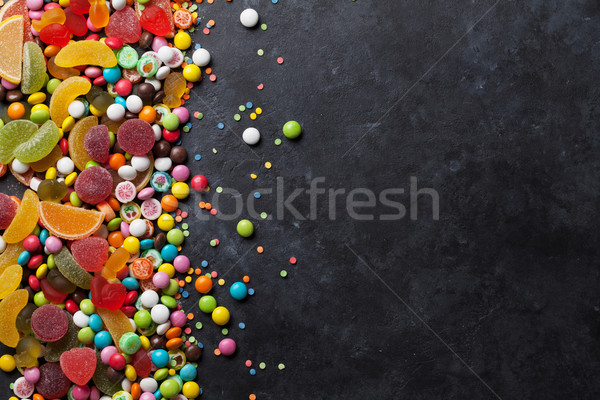 Coloré bonbons gelée pierre haut vue Photo stock © karandaev