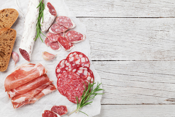 Foto stock: Salame · presunto · salsicha · prosciutto · bacon