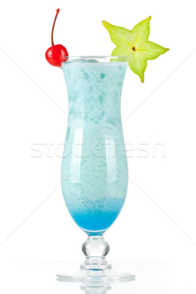 Blue tropical cocktail with coconut cream Stock photo © karandaev