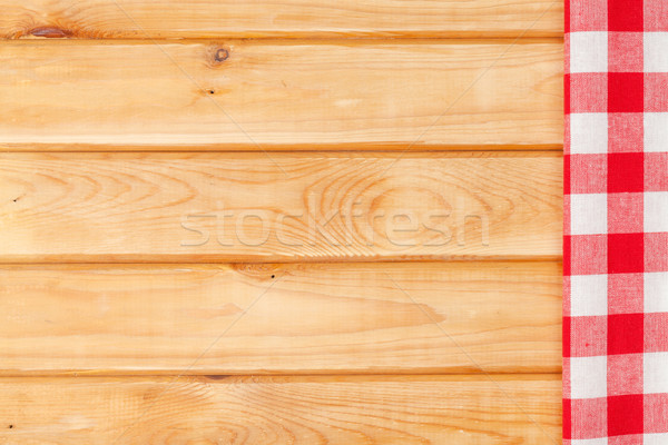 Red towel over wooden kitchen table Stock photo © karandaev
