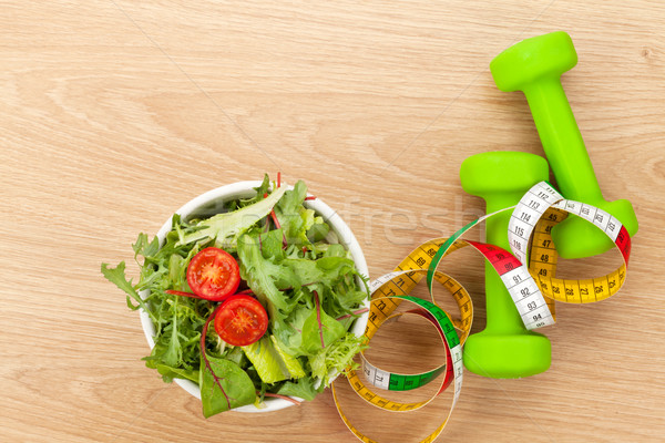 Сток-фото: рулетка · здоровое · питание · деревянный · стол · фитнес · здоровья · продовольствие