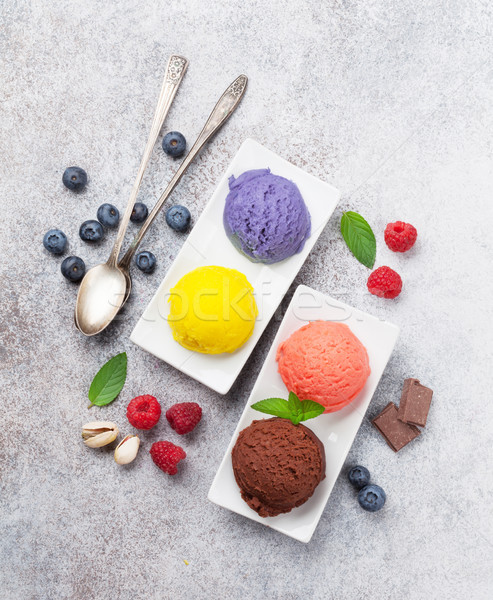 Ice cream with berries Stock photo © karandaev