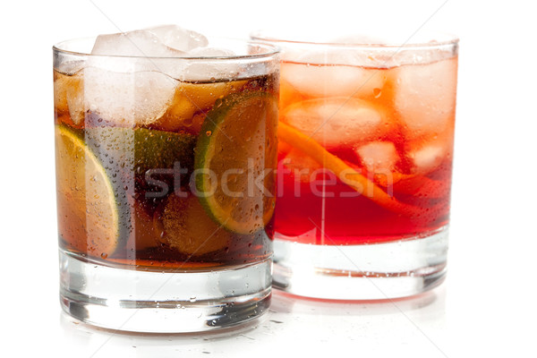 Alcohol cocktail collection - Negroni and Cuba Libre Stock photo © karandaev