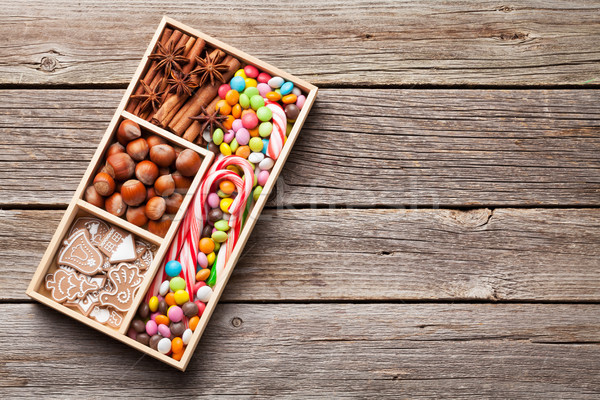 Christmas food decor and gingerbread cookies Stock photo © karandaev