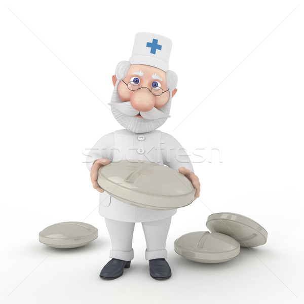 The 3D Doctor with tablets. Stock photo © karelin721