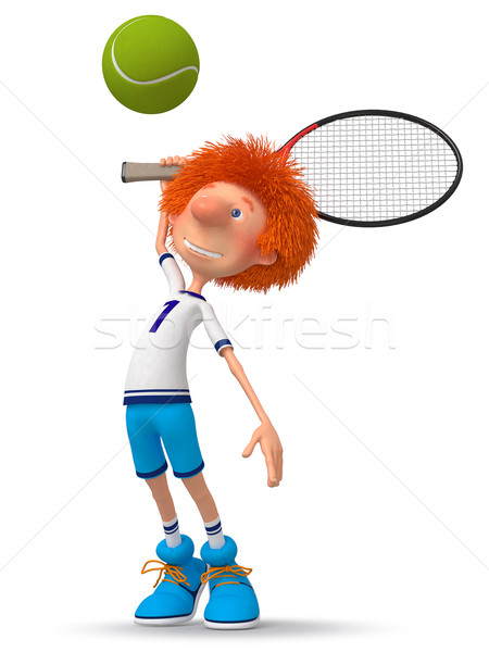 Stock photo: Boy tennis player