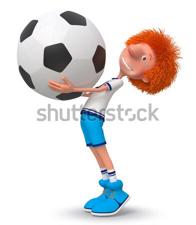 Stok fotoğraf: 3d · kişi · futbol · kaleci · küçük · beyaz · adam · deri