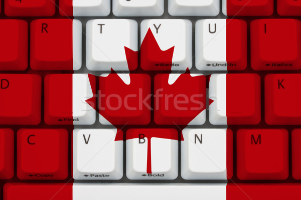 Аутсорсинг Канада Канадский флаг компьютер клавиатура Сток-фото © karenr