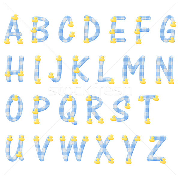 Stok fotoğraf: Mavi · sarı · alfabe · harfler · malzeme · bebek