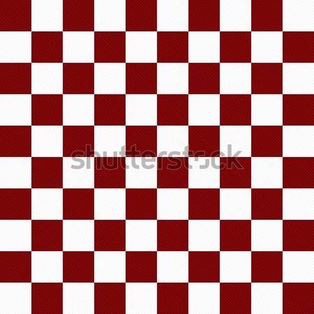 Dark Red and White Checkers on Textured Fabric Background Stock photo © karenr