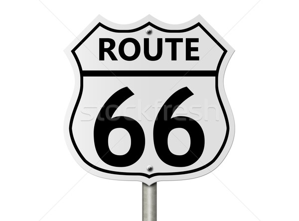 Route 66 amerikaanse interstate verkeersbord nummers Stockfoto © karenr