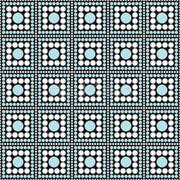Blue, Black and White Polka Dot Square Abstract Design Tile Patt Stock photo © karenr