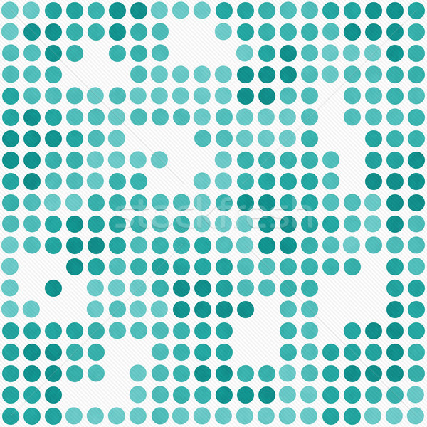 Teal and White Polka Dot Mosaic Abstract Design Tile Pattern Rep Stock photo © karenr