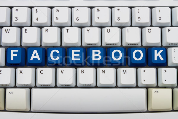 Facebook sleutels woord toetsenbord Stockfoto © karenr