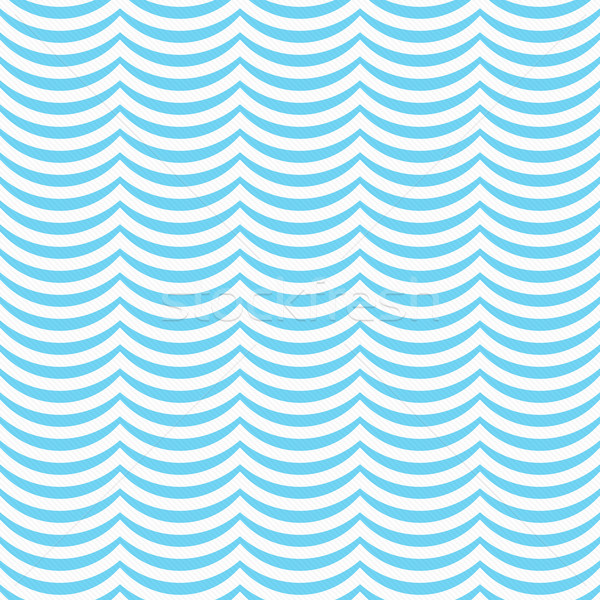 Teal and White Wavy Stripes Tile Pattern Repeat Background Stock photo © karenr
