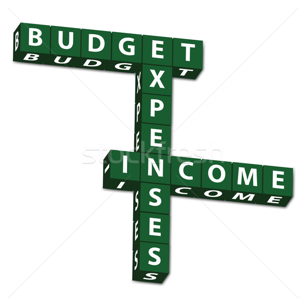 Költségvetést készít zöld levelek szavak költségvetés kiadások Stock fotó © karenr