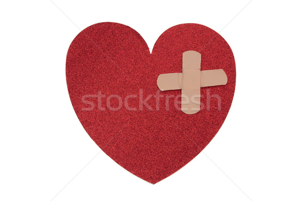 Megjavít összetört szív nagy piros szív kettő Stock fotó © karenr