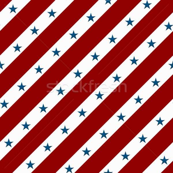 Red and White Striped Fabric Background with Stars Stock photo © karenr