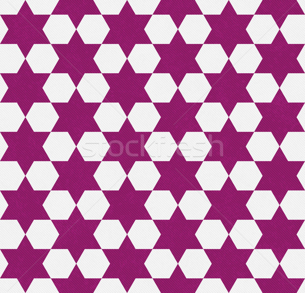 Dark Pink and White Hexagon Patterned Textured Fabric Background Stock photo © karenr