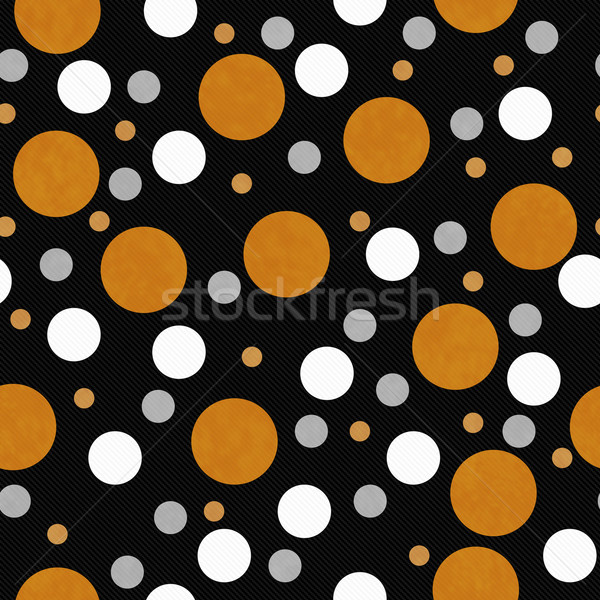 Orange, White and Black Polka Dot Tile Pattern Repeat Background Stock photo © karenr