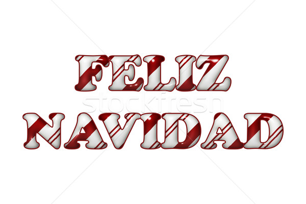 Feliz Navidad - Happy Holidays in Candy Cane Colors Stock photo © karenr