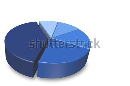 Empty blue 3D pie chart Stock photo © karenr