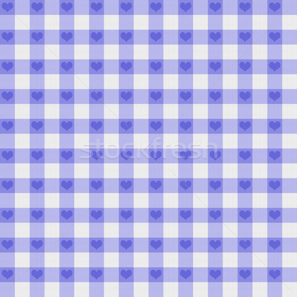 Purple Gingham Fabric with Hearts Background Stock photo © karenr